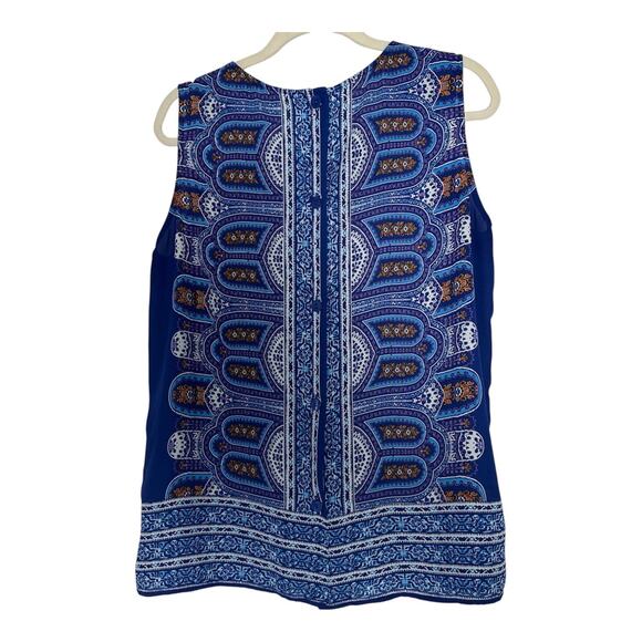 Cynthia Rowley Button Back Sleeveless Blouse Chiffon Size XL - Picture 2 of 7